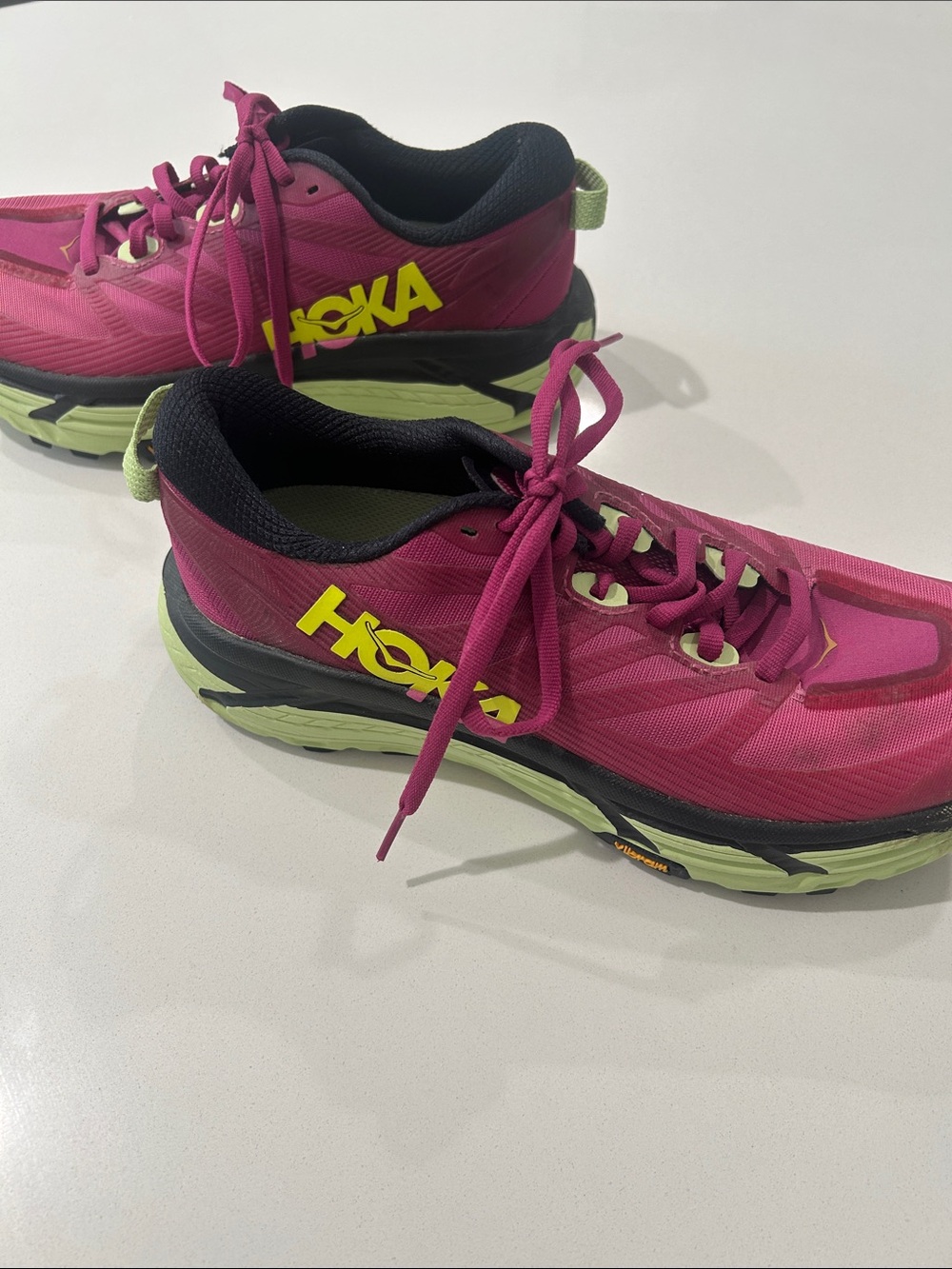 Hoka One One Mafate Speed 3 Womens 7 Trail Running Shoes Fuchsia Lime 1113531